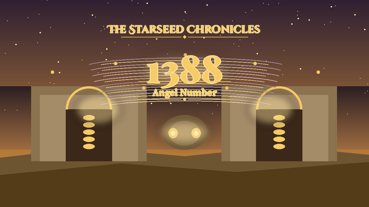 Angel Number 1388: The Starseed Chronicles Style H, Ember Market Courtyard Vault Coin Cascade