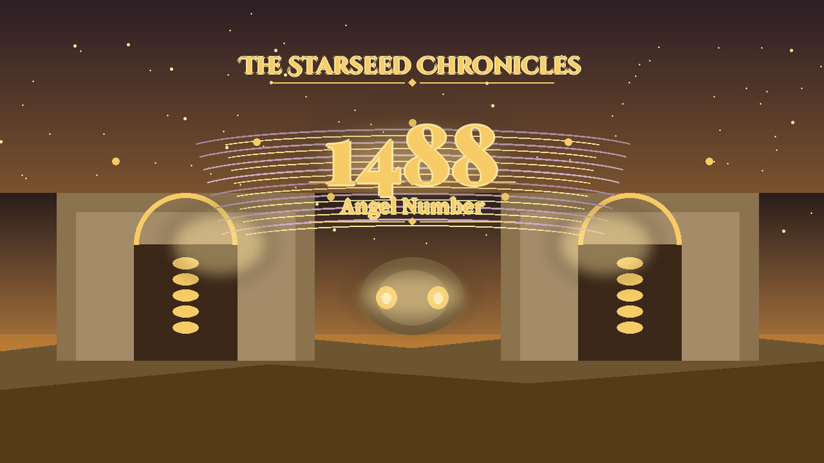 Angel Number 1488: The Starseed Chronicles Style H, Dimmed Village Quiet Vault Coin Cascade