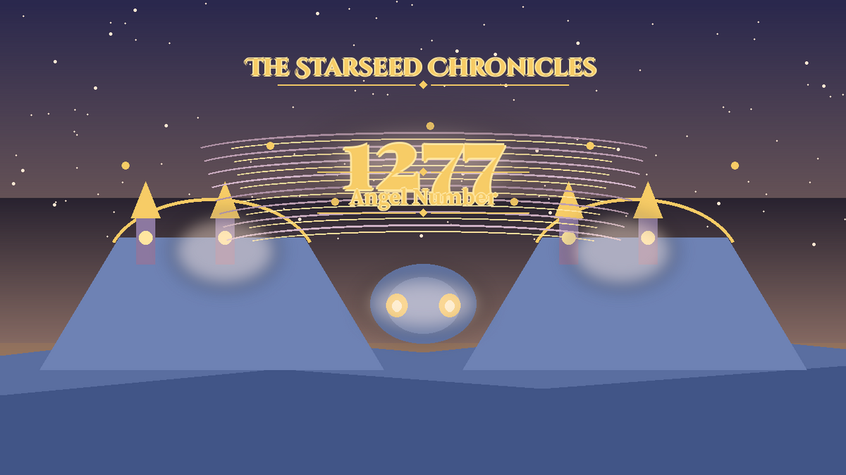 Angel Number 1277: The Starseed Chronicles Style H, Soft Carnival Meadow Seer Spirit Spire
