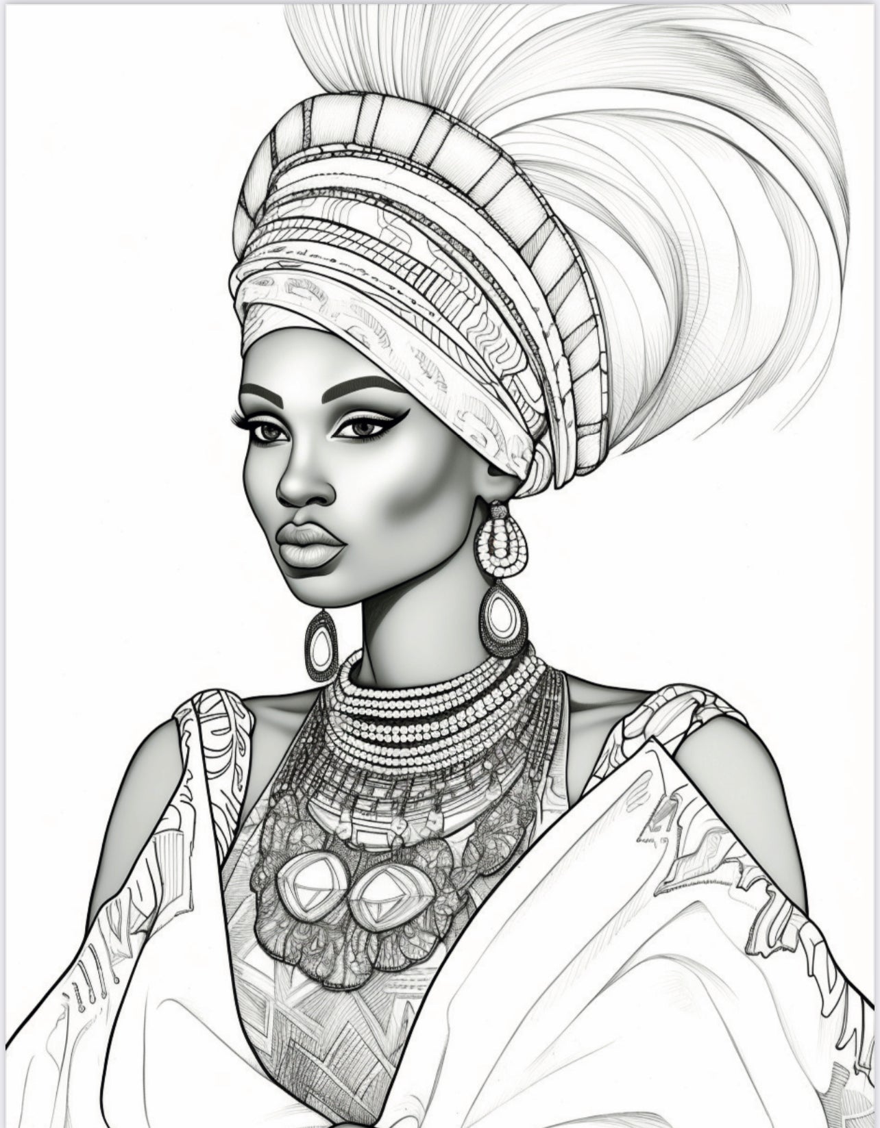 African Elegance Coloring Book