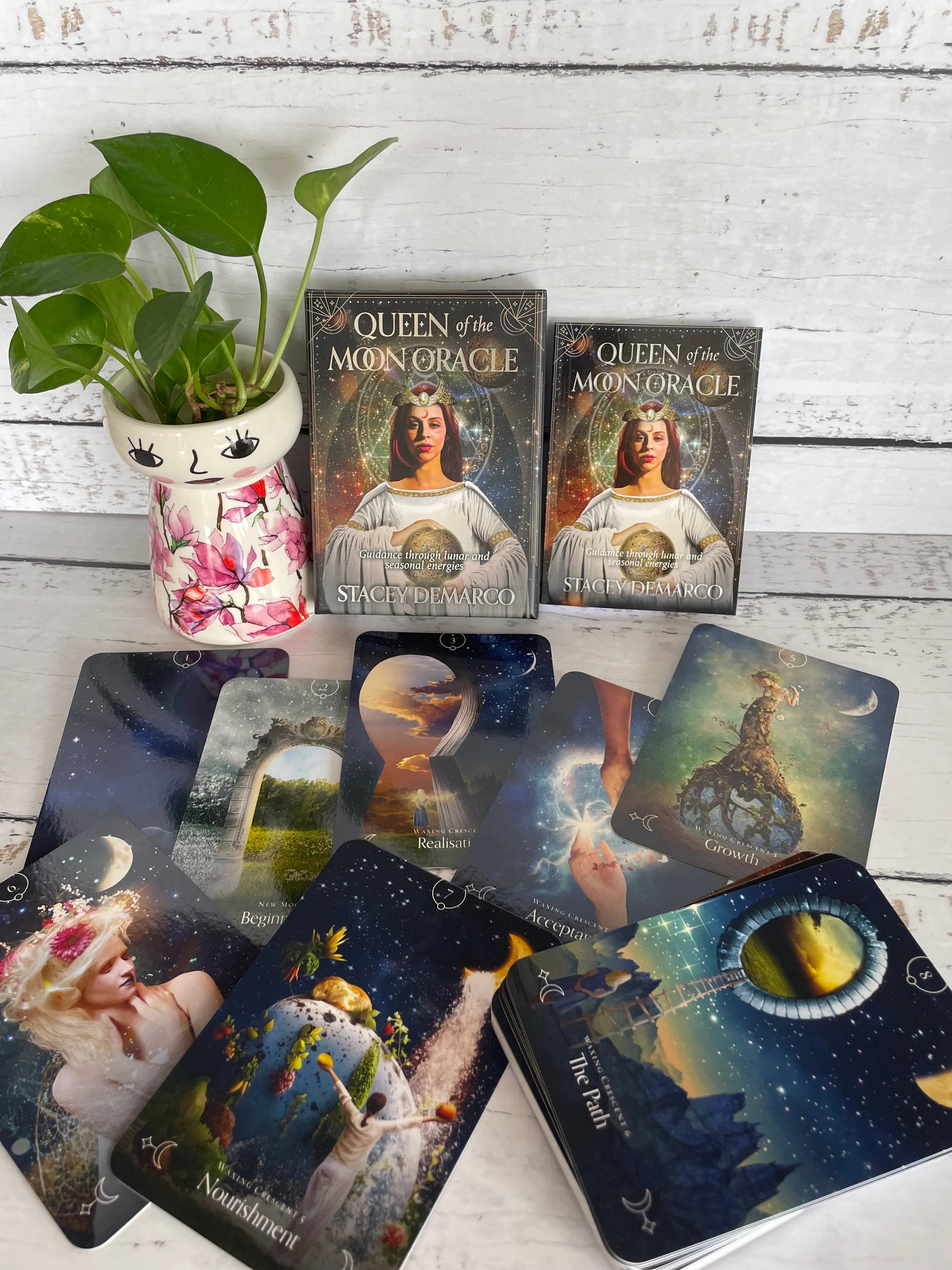 Queen of The Moon Oracle Cards (PDF Guidebook Included)