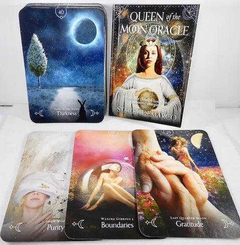 Queen of The Moon Oracle Cards (PDF Guidebook Included)