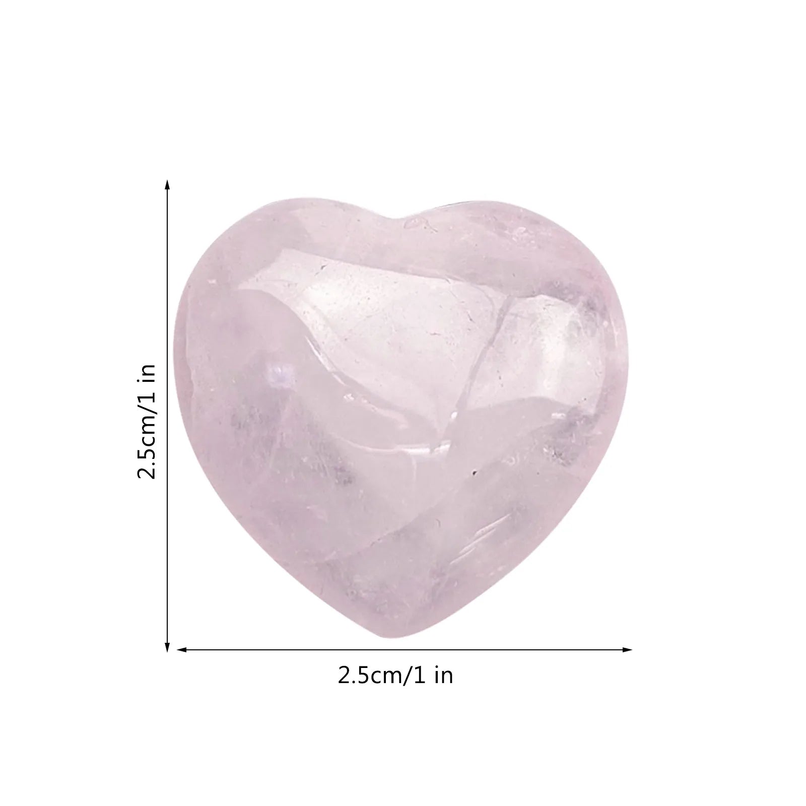 Crystal Natural Rose Quartz Heart Shaped Polished Heart Shaped Gem