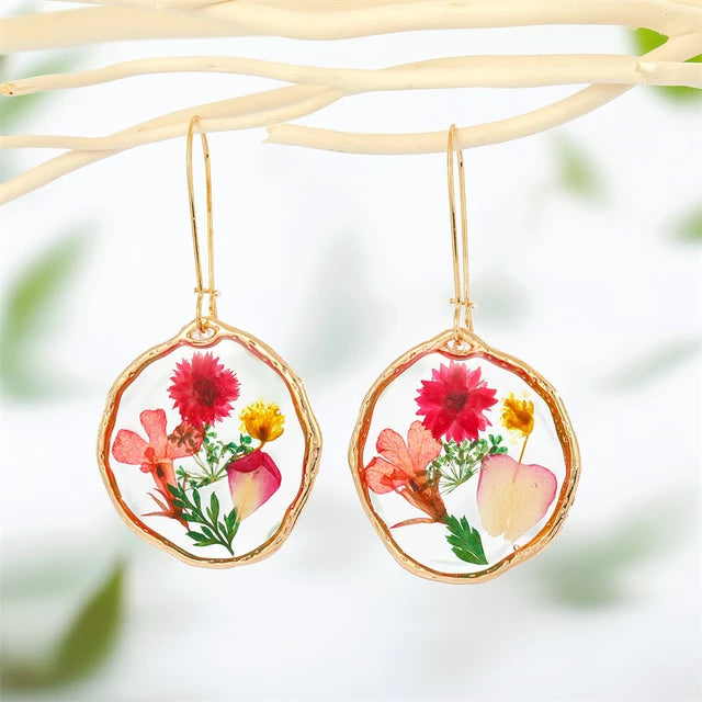 Dried Flower Fairy Dangle Earrings