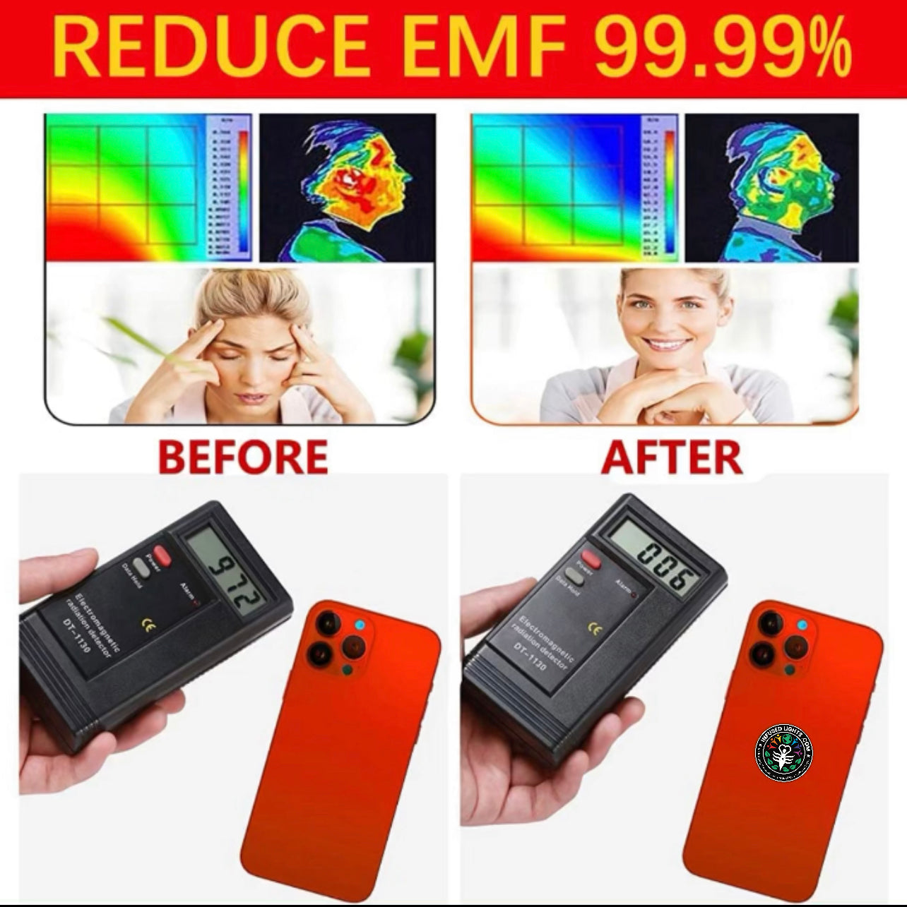 INFUSED LIGHTS EMF RADIATION PROTECTION STICKER